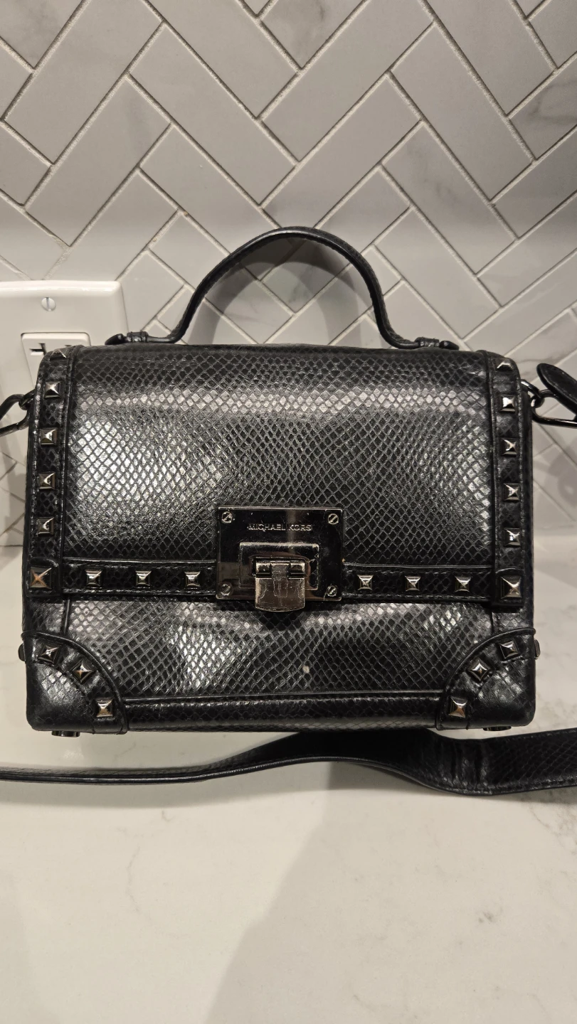 Michael Kors Black Studded Satchel