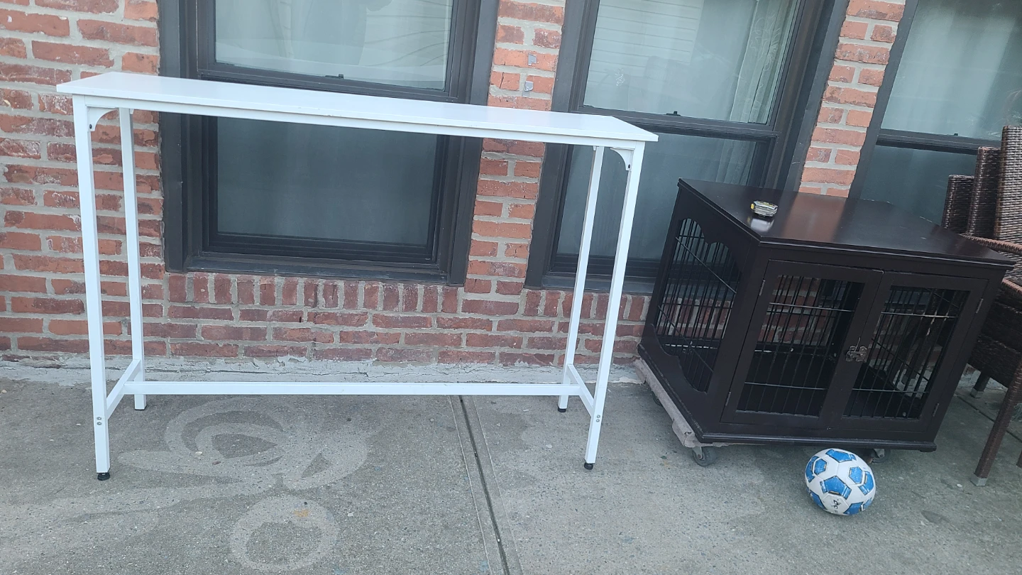 White Tall Metal Bar Table