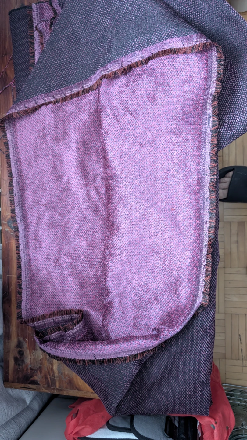 Textured Fabric Piece in Plum and Black