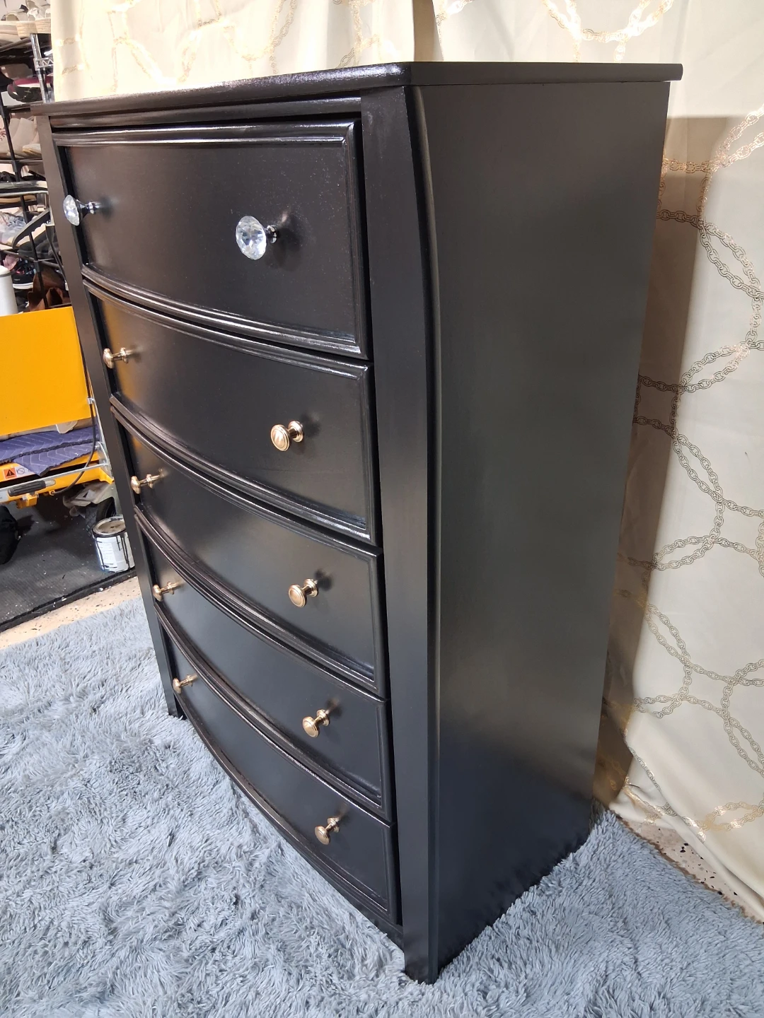 Black Five-Drawer Chest - photo 3