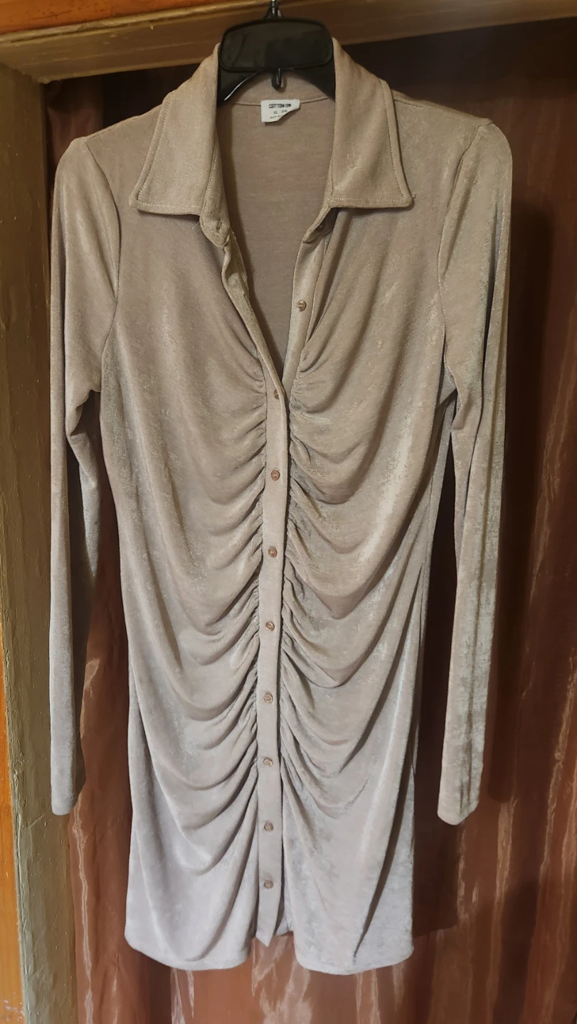 Cotton:On Ruched Button-Down Dress