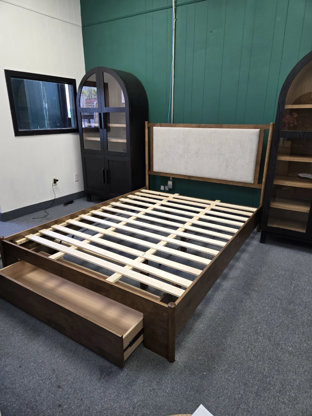 Malaysian Bed Frame with Upholstered Headboard and Storage - photo 2
