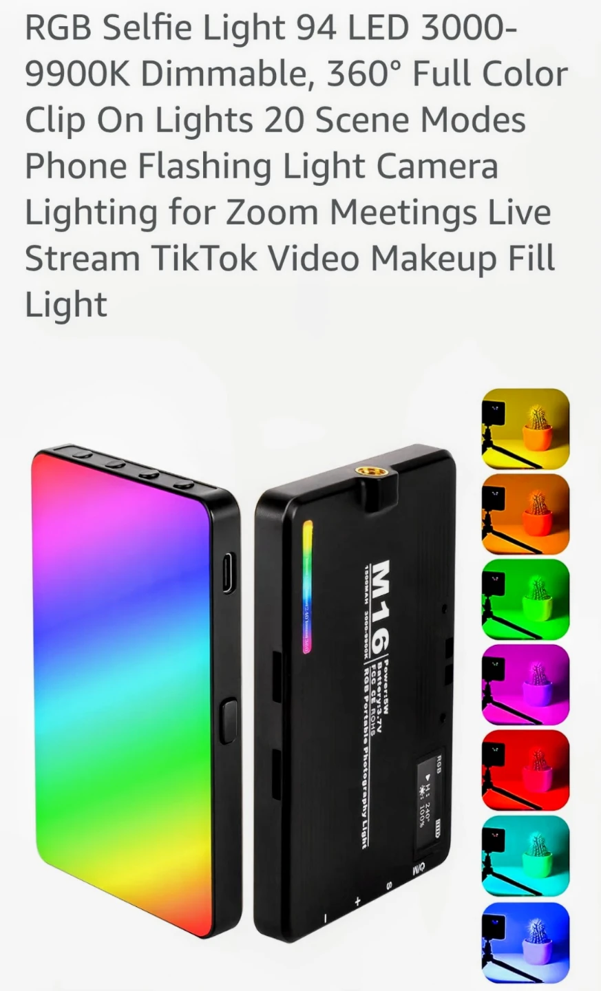 Portable RGB LED Video Light
