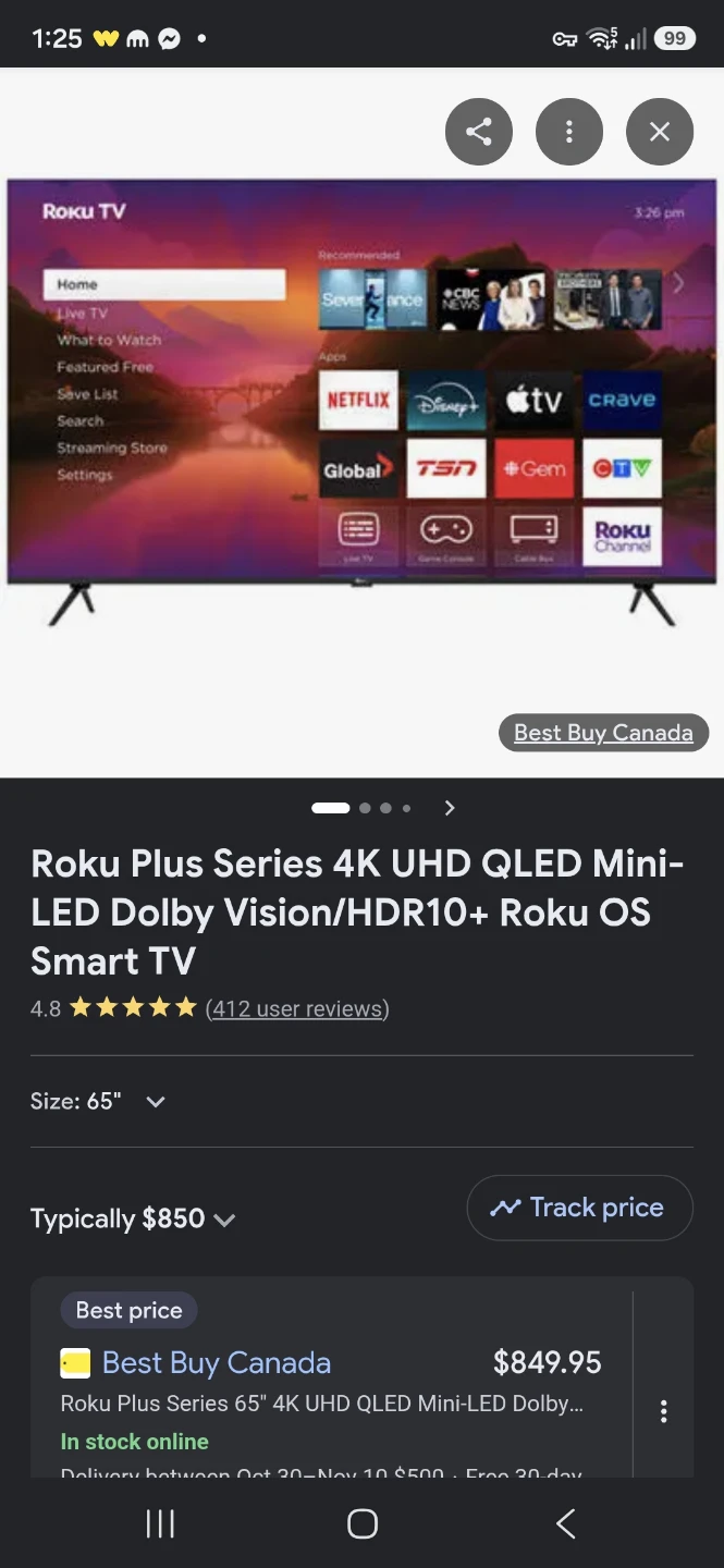 Roku Plus Series 65-inch 4K QLED Smart TV