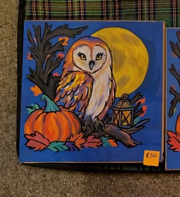 Fall Owl Painting