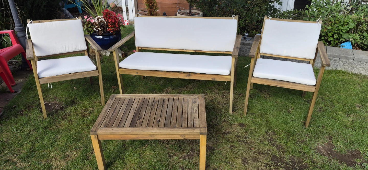 4-Piece Wooden Patio Furniture Set - photo 2