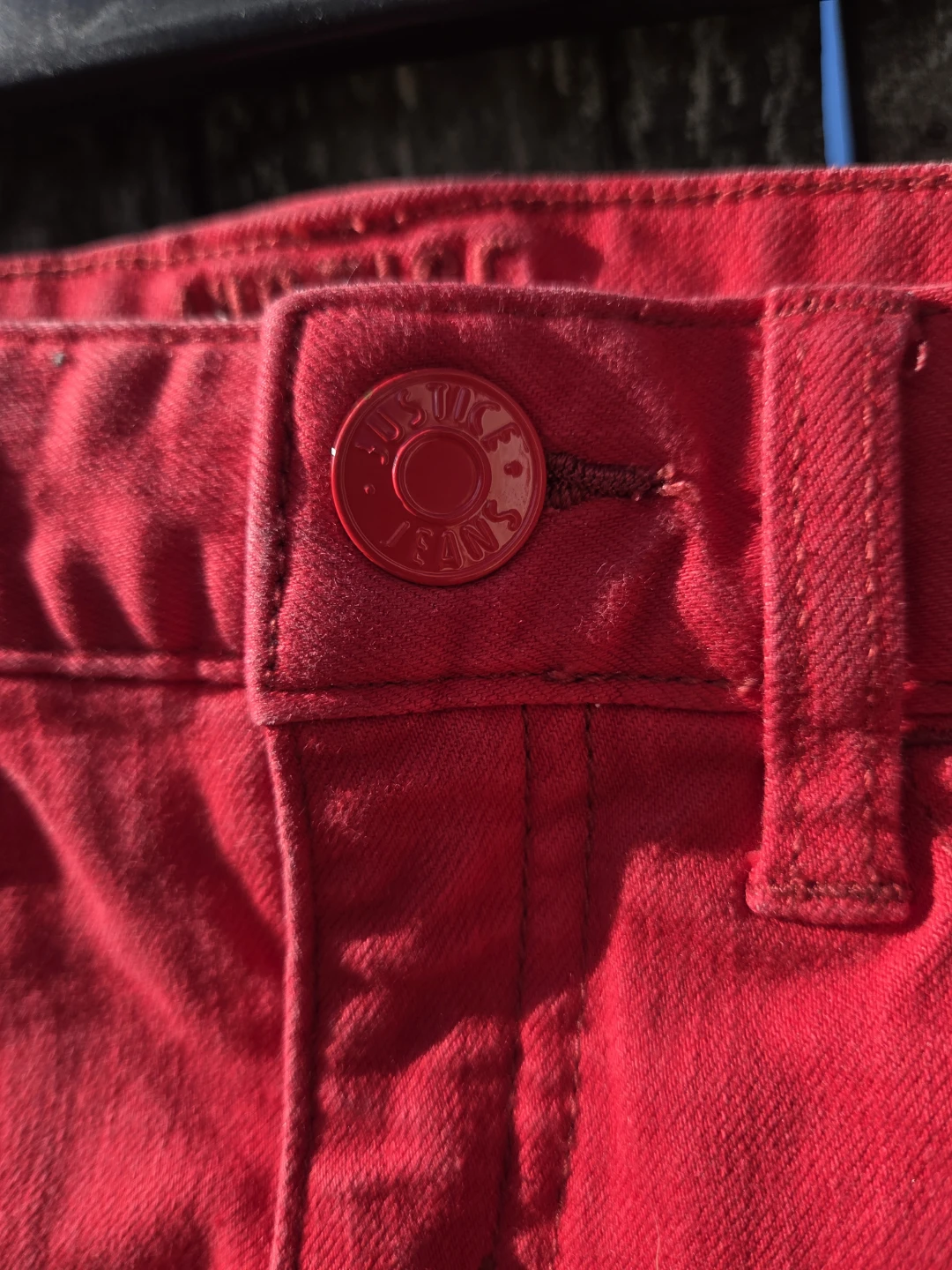 Justice Red Denim Shorts Size 8 Slim - photo 2