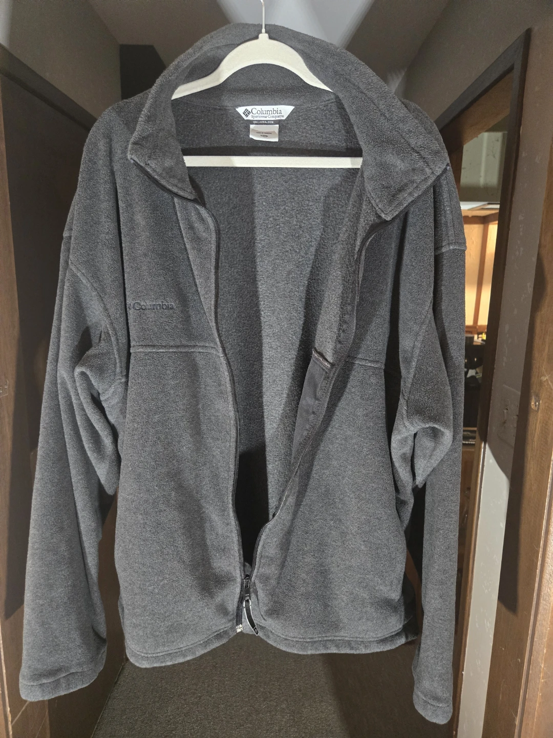 2XL Men's Columbia Fleece.  Grey full-zip. EUC. - photo 2