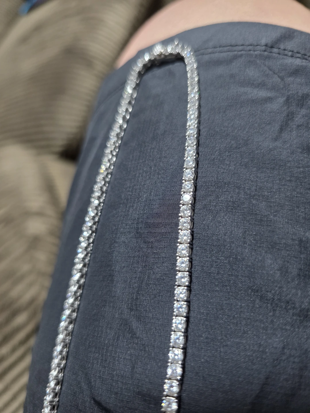 925 Sterling Silver Moissanite Tennis Chain - photo 5