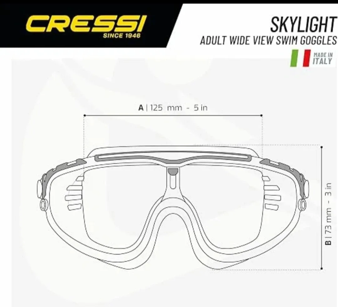 Cressi Skylight Adult Wide View Swim Goggles - photo 2