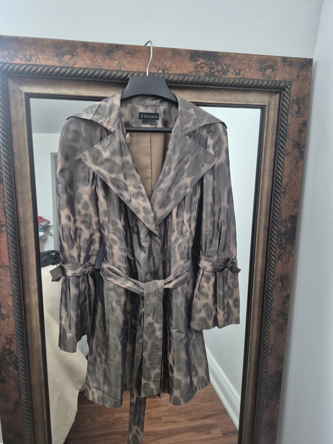 Zenobia Animal Print Trench Coat Size 6 - photo 5