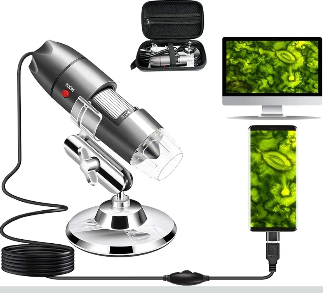 Digital USB Microscope with Adjustable Stand