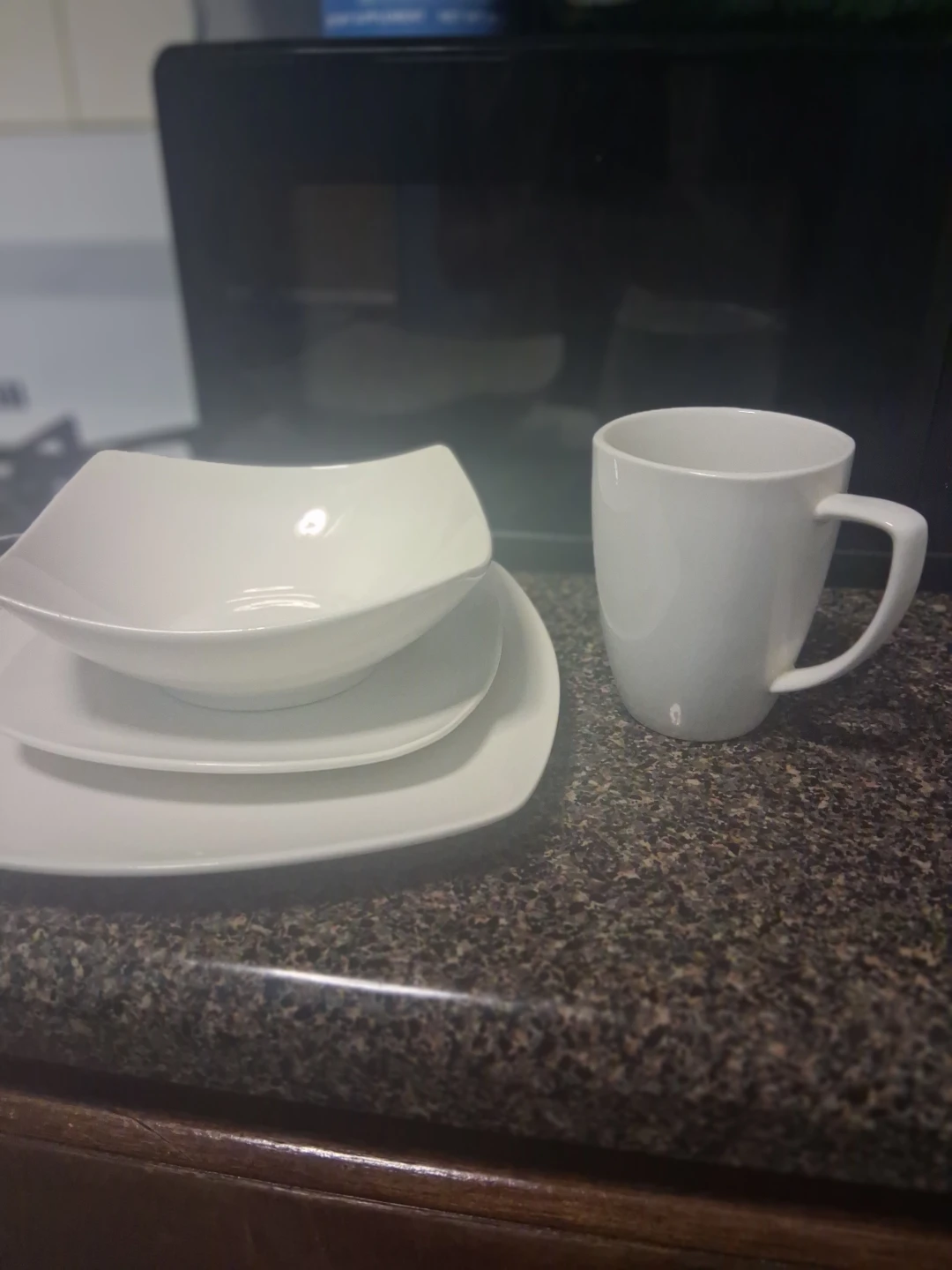 Zulay Kitchen Aura Square 16-Piece Dinnerware Set White - photo 2