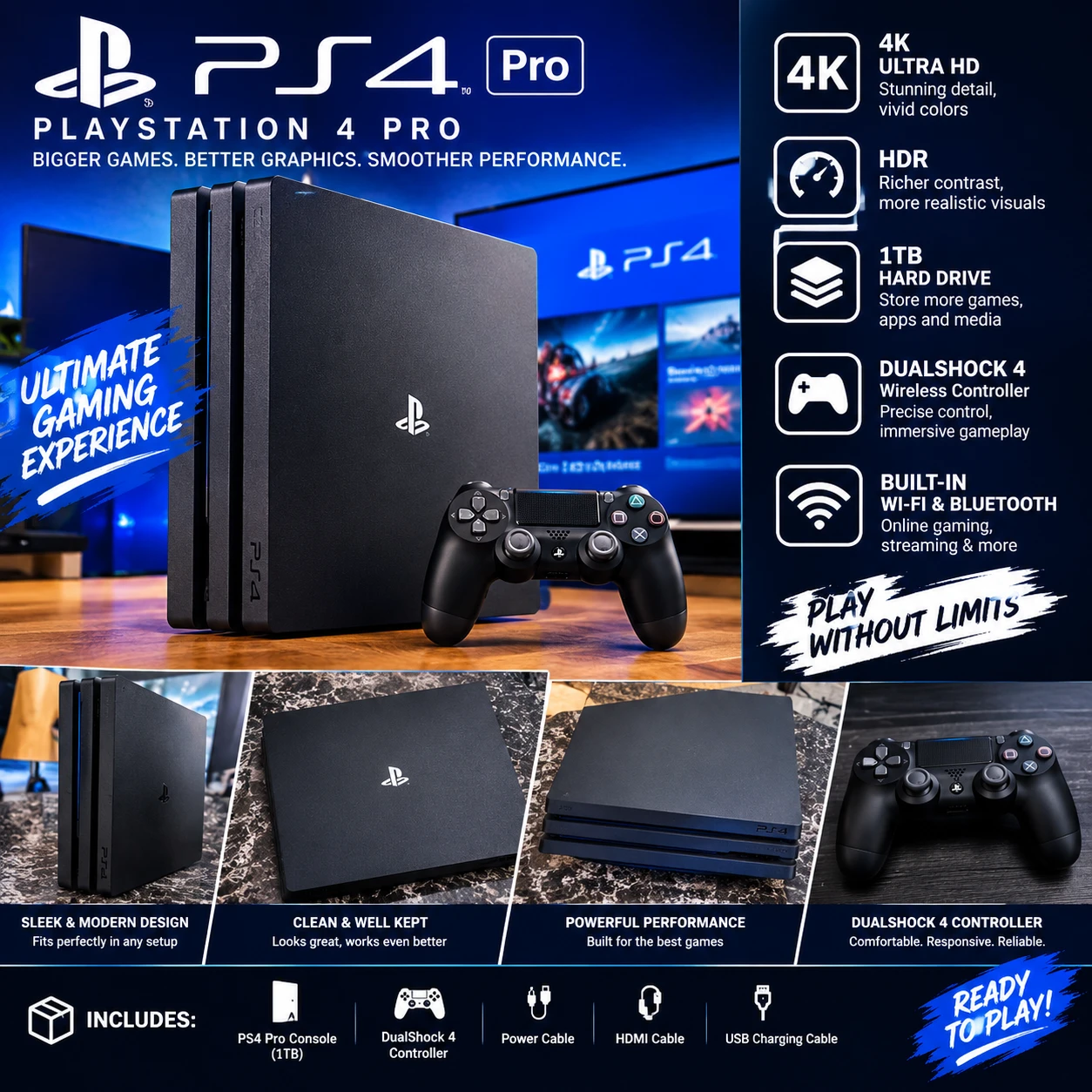 Sony PlayStation 4 Pro 1TB Console