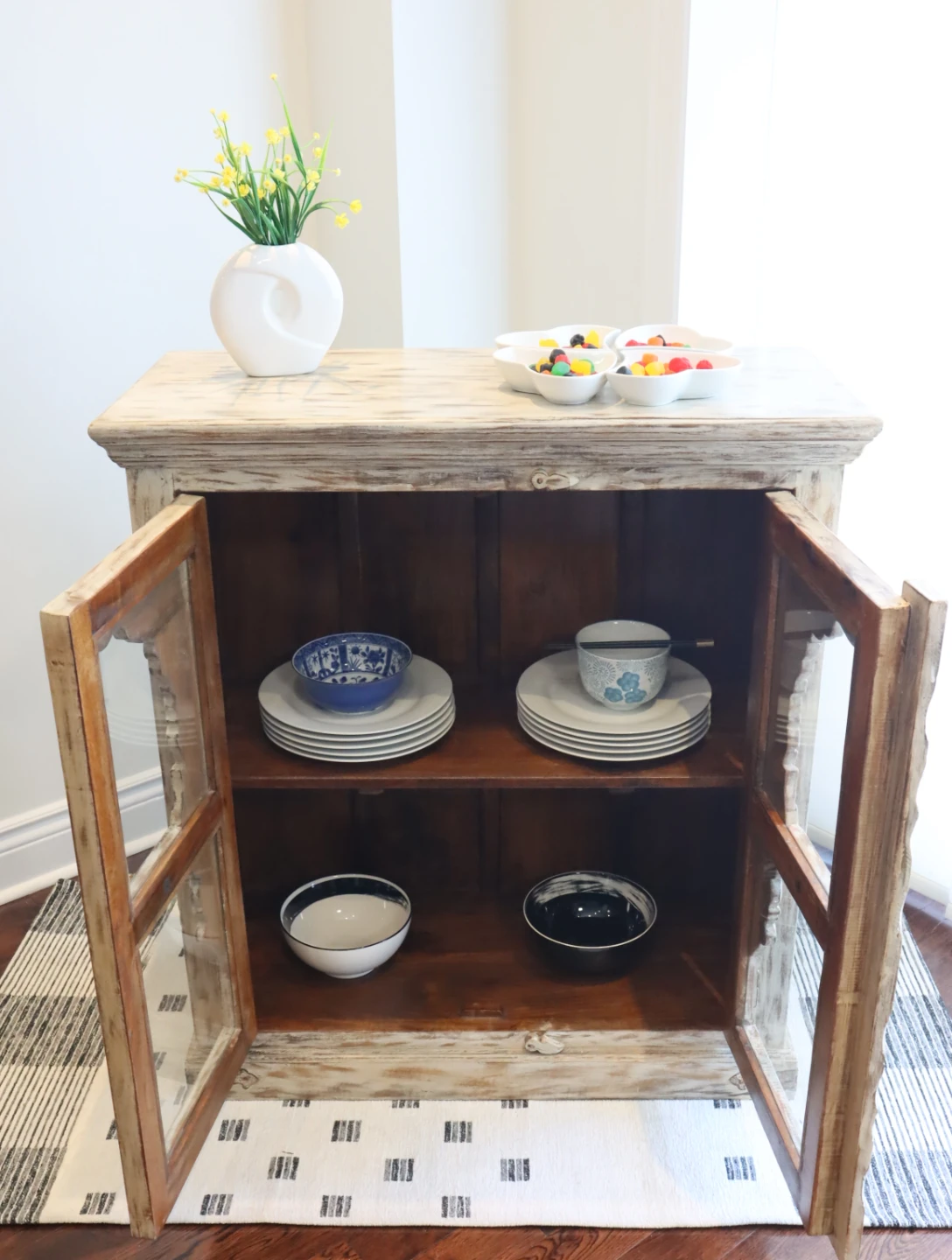 South  Asian reclaimed wood display cabinet - photo 4