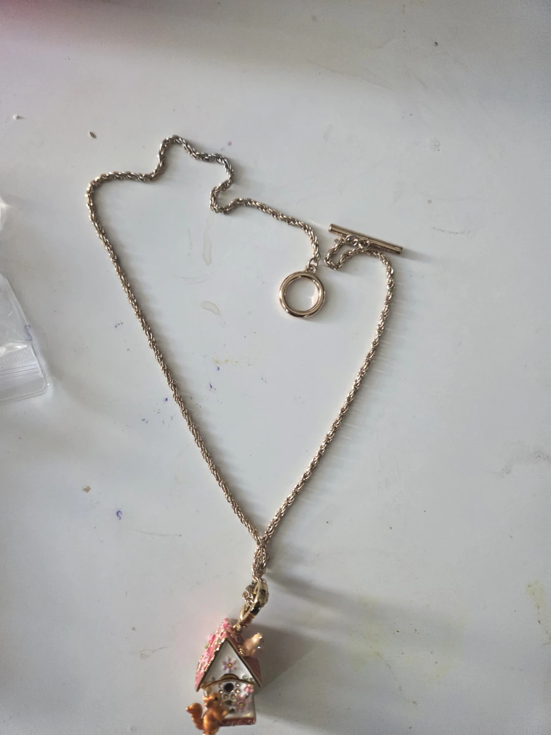 Squirrel and Birdhouse Charm Necklace - photo 4