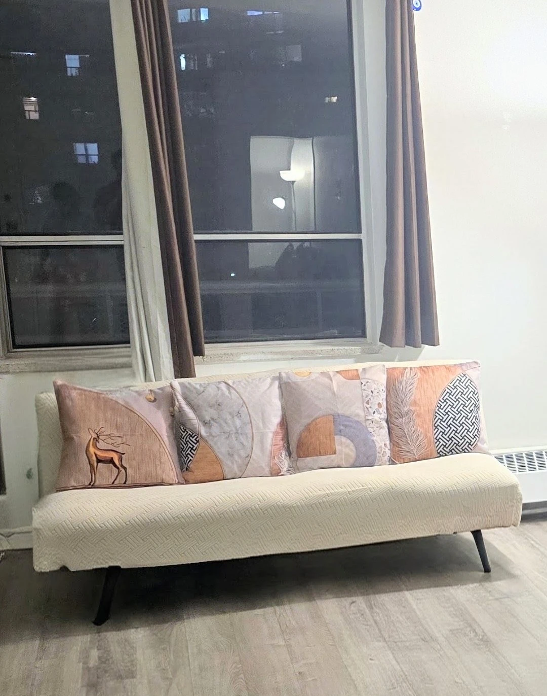 Futon Sofa Bed + Cover + Cushions | Excellent Condition