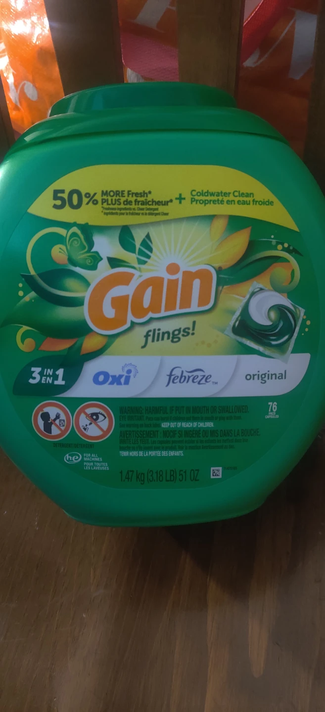 Gain Flings! Original Laundry Detergent Pacs - 76 Count - photo 2