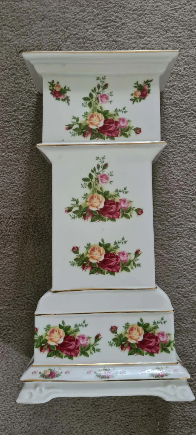 Vintage Porcelain Floral Mantel Clock