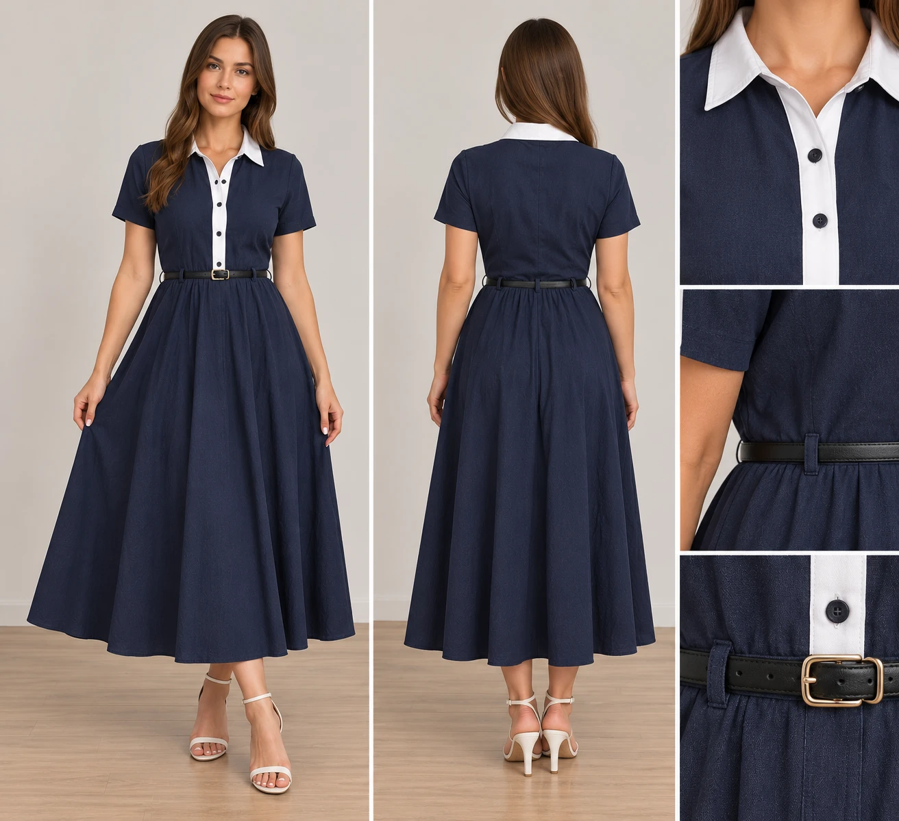 Amoresea Navy Dress Size 38 with a tag