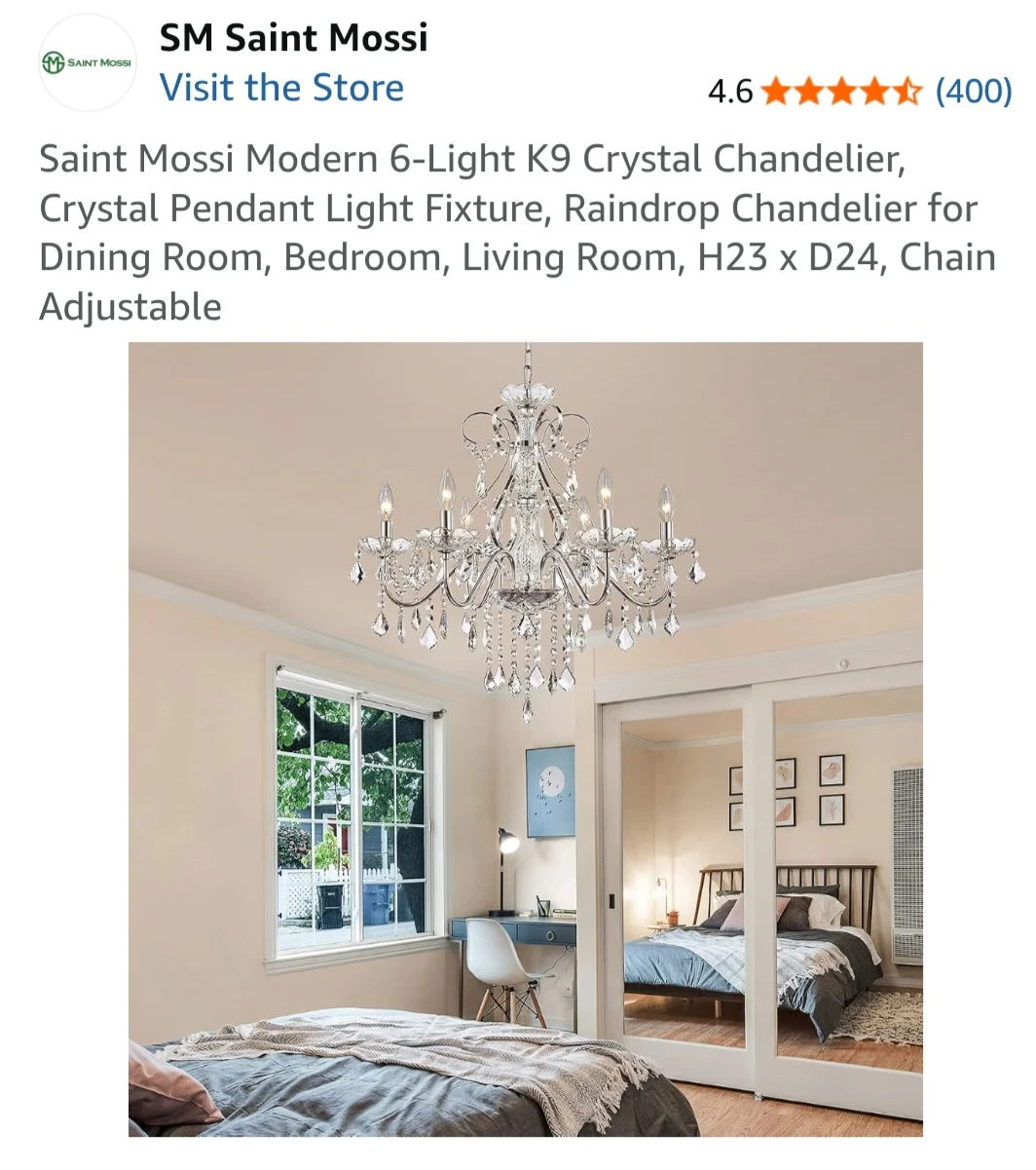 Saint Mossi 6-Light K9 Crystal Chandelier - photo 4