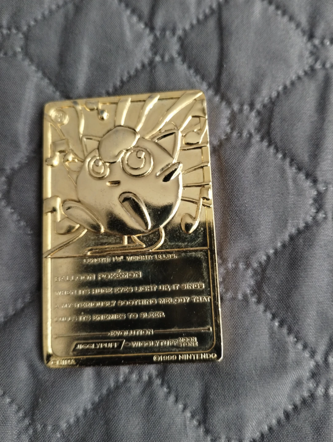 1999 Nintendo Pokemon Jigglypuff Gold Plated Card