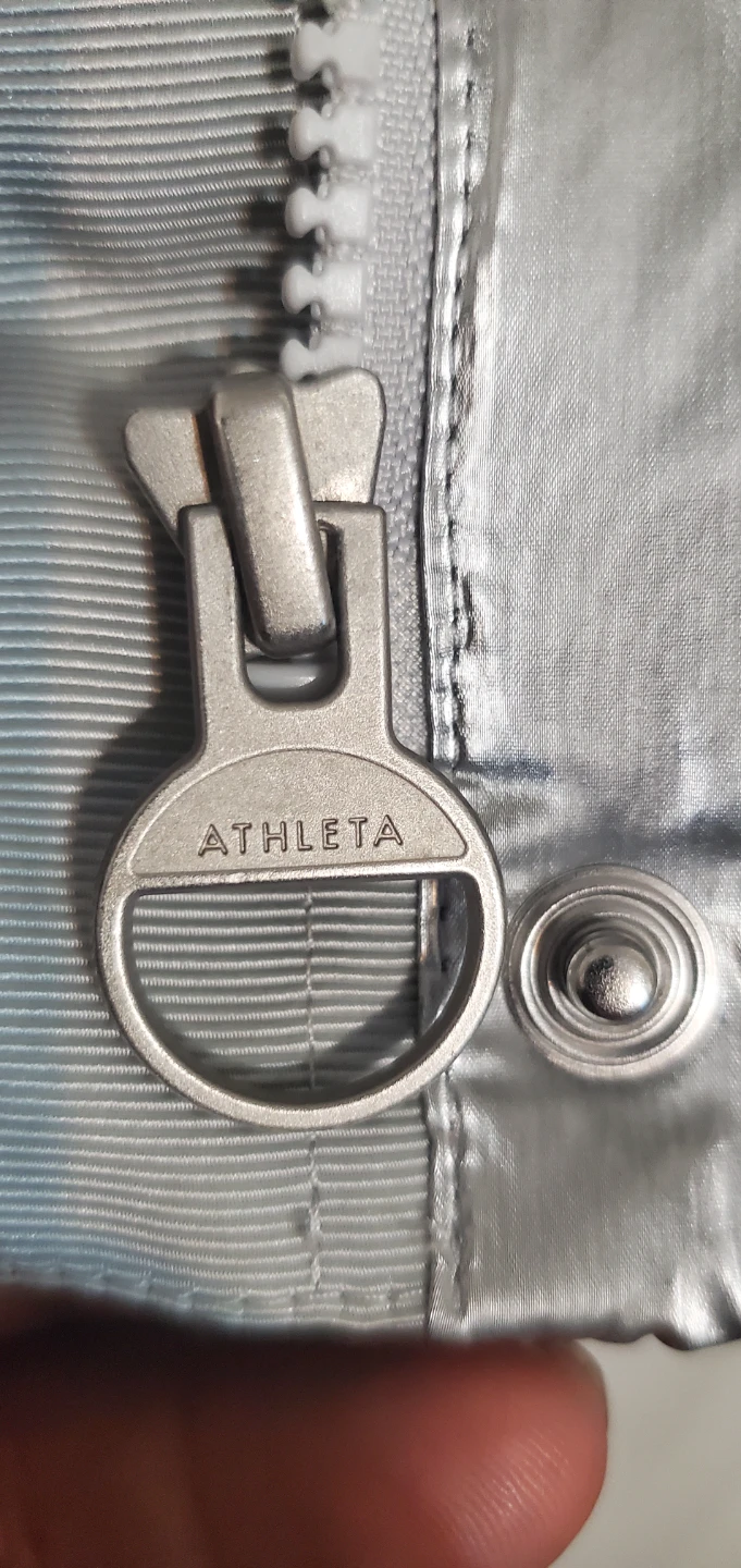Athleta Metallic Silver Puffer Vest - photo 3