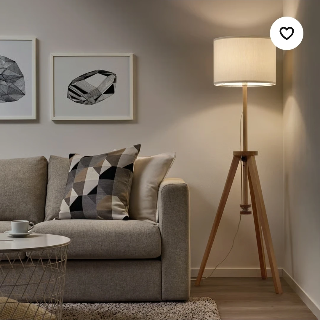 IKEA LAUTERS Floor lamp, ash/white