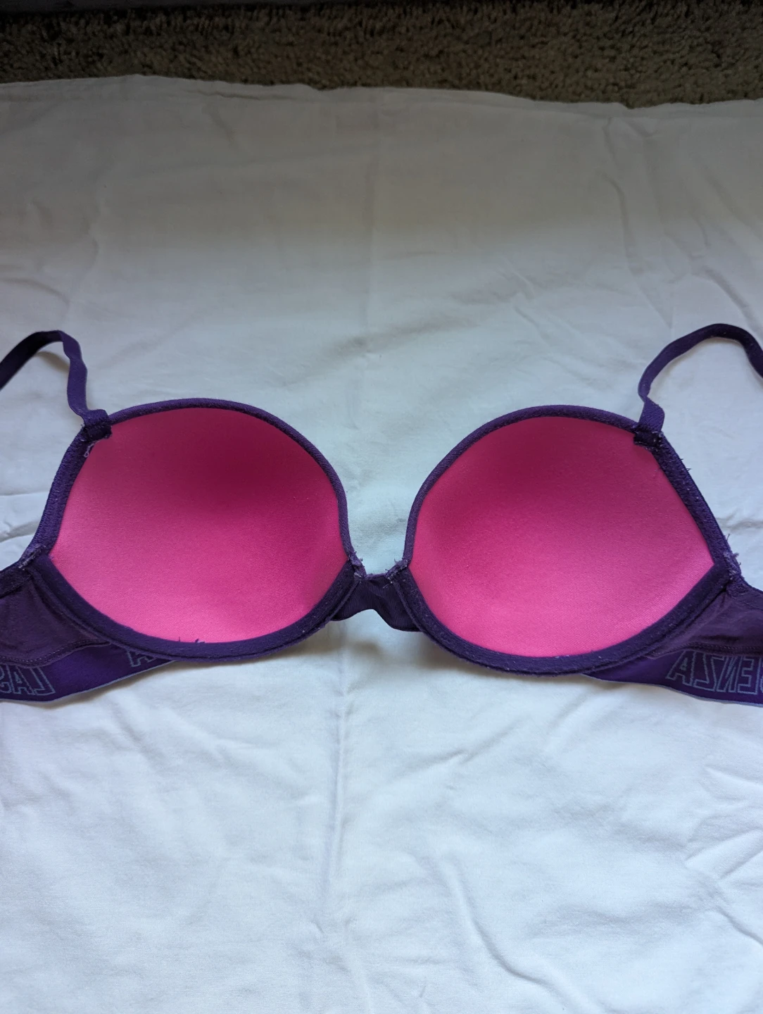 La Senza Remix Lightly Lined Cotton Balconnet Bra 34C purple - photo 2