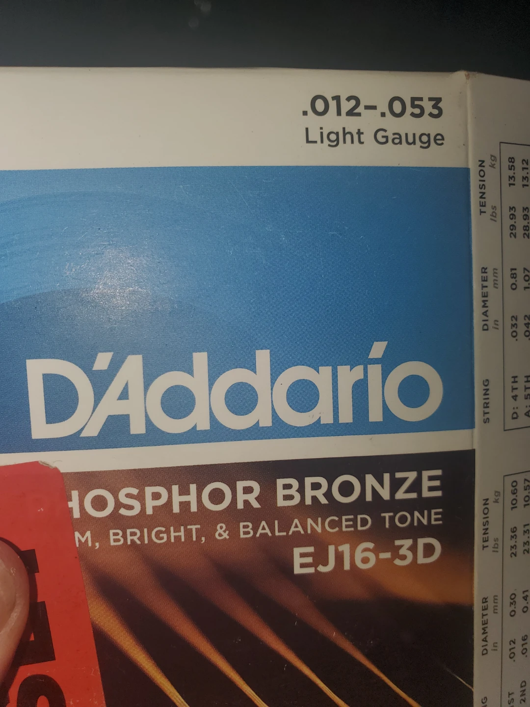 D'Addario EJ16-3D Phosphor Bronze Acoustic Guitar Strings - photo 2
