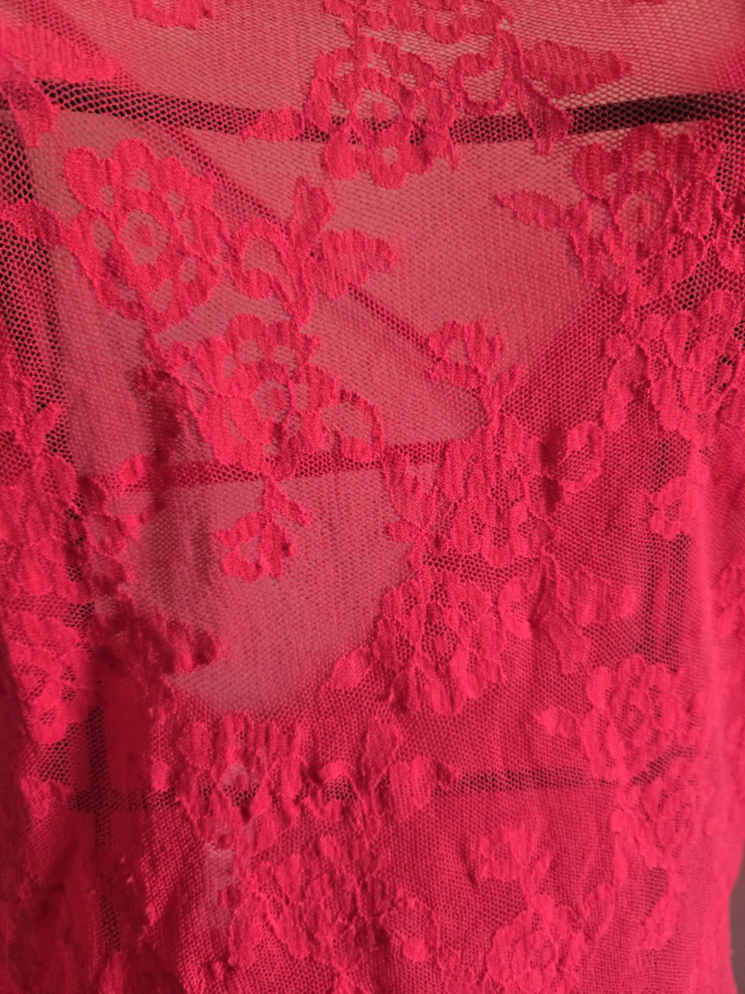 Victoria's Secret Neon Pink Lace Long Sleeve Top - photo 2