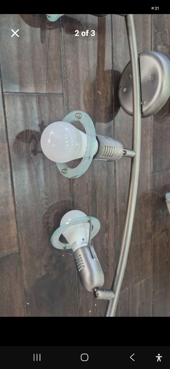 Two Brushed Nickel Ceiling Track Light Fixtures - photo 2