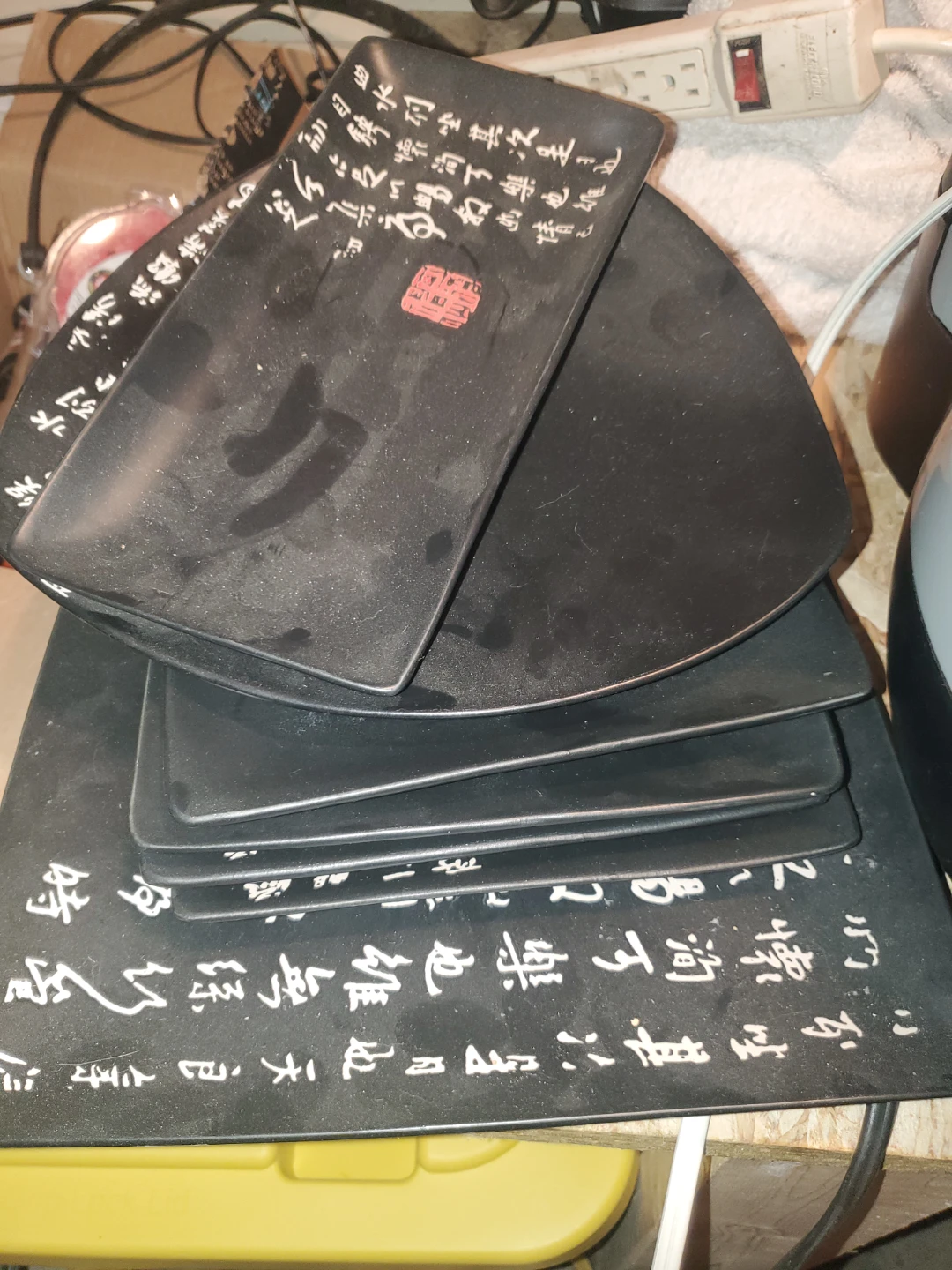 Set of 4 japanes + 3 serving platters