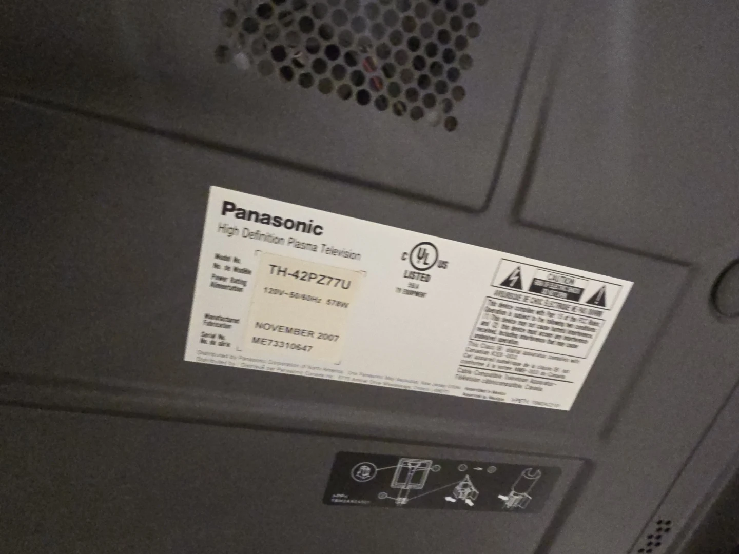 Panasonic TH-42PZ77U 42-inch Plasma Television - photo 2