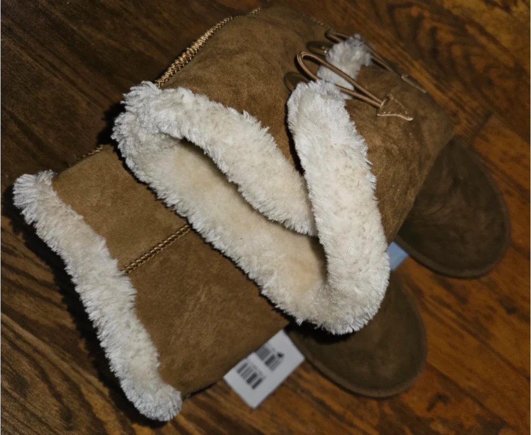 Tan faux suede winter boots - photo 4