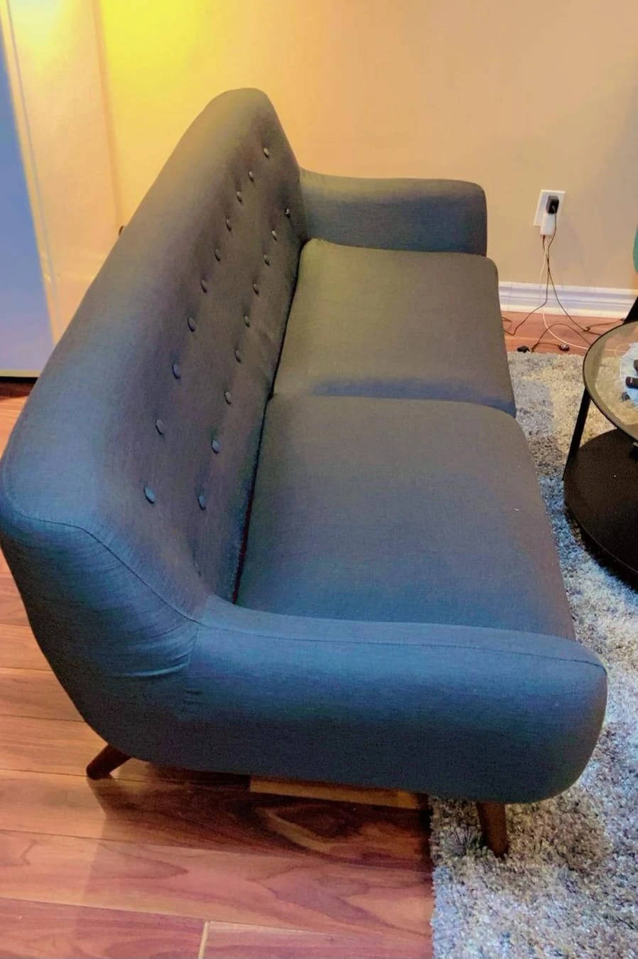Mid-Century Modern Dark Grey Sofa - photo 2