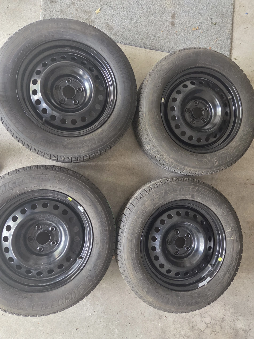 Set of 4 Michelin Latitude Winter Tires on Steel Rims