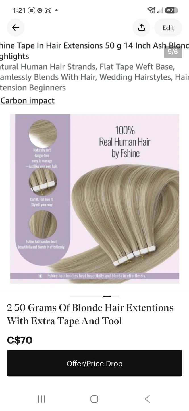 Fshine Tape In Hair Extensions 50g × 50g two packs - photo 3