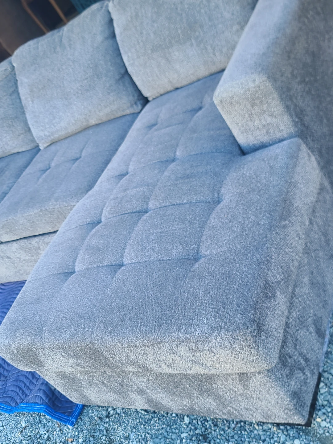 Grey Fabric Sectional Sofa Bed with Storage - photo 5