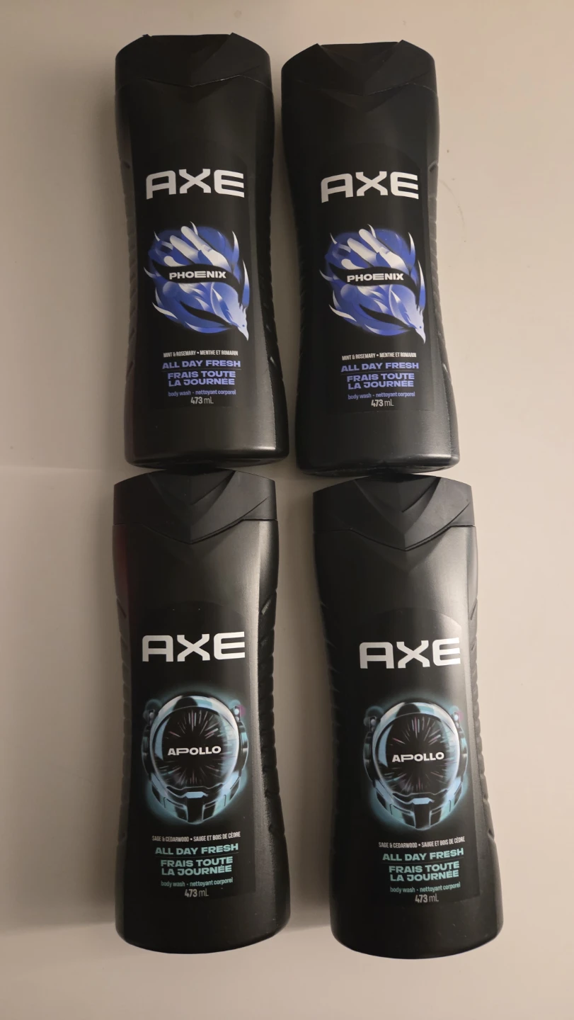 Four Axe Body Wash Bottles