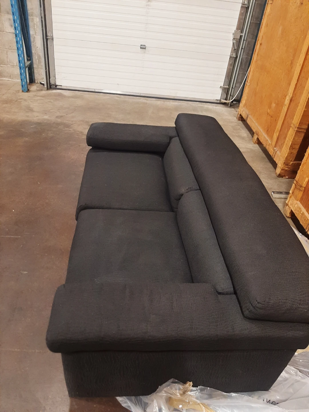 Black two-seater couch
