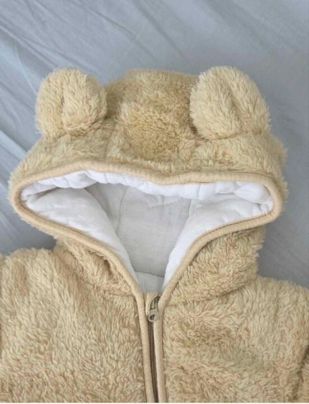 Plush Bear Hooded Baby Fleece Snowsuit Winter Overalls - photo 2
