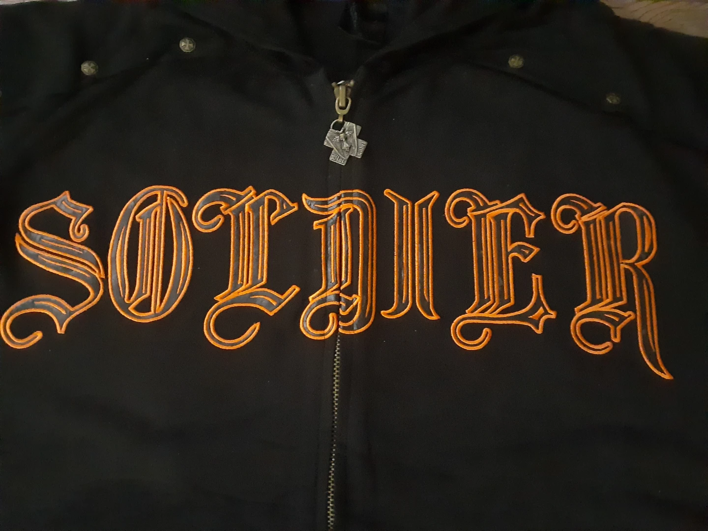 Black Label Soldier Full Zip Hoodie VINTAGE Y2K - photo 3