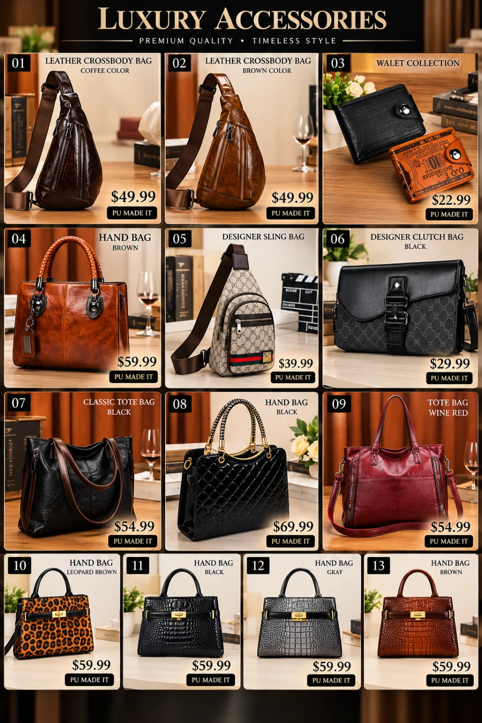 👜✨ Luxury Handbags, Crossbody Bags & Wallets