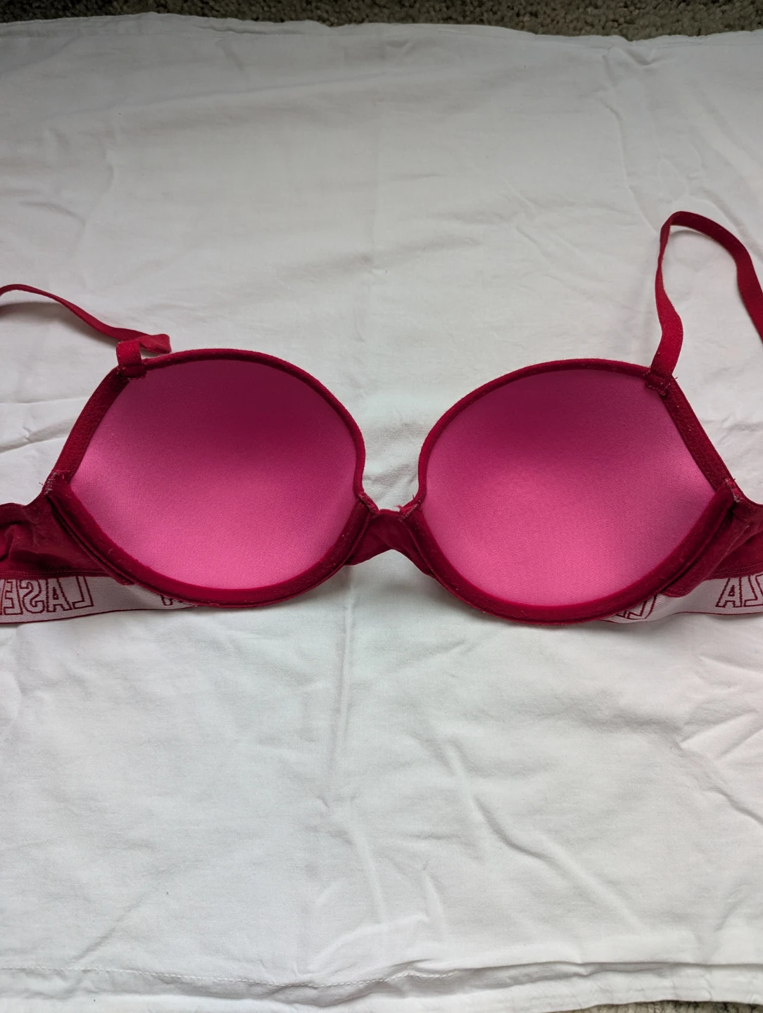 La Senza Remix Lightly Lined Cotton Balconnet Bra 34C red - photo 2