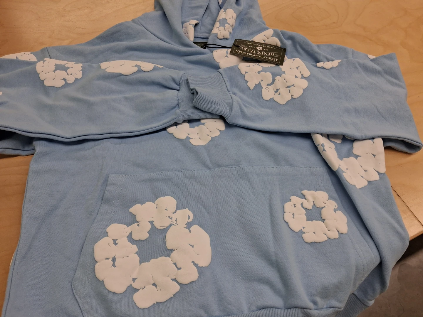 Denim Tears Cotton Wreath Hoodie Light Blue