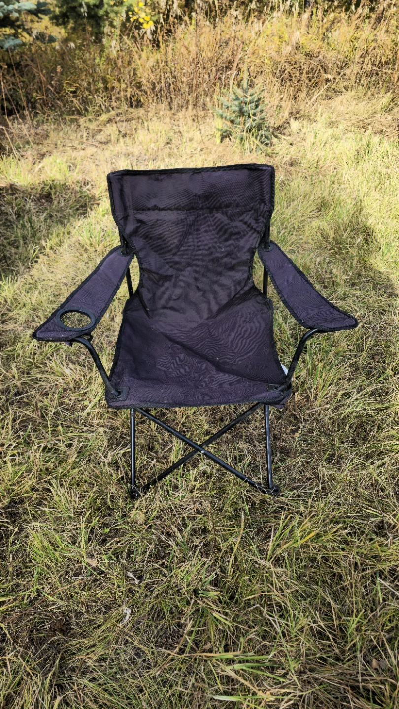 Black foldable outdoor camping chair