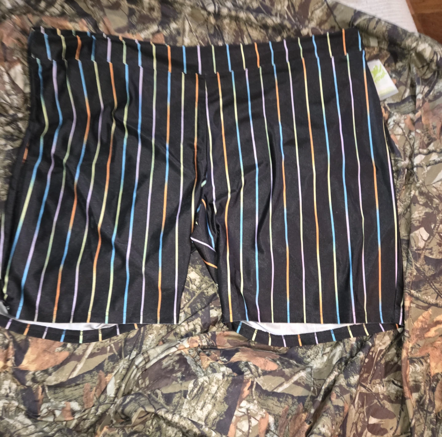 Be Proud 'Prismatic Stripes' Stretch Shorts in a Men's 4XL