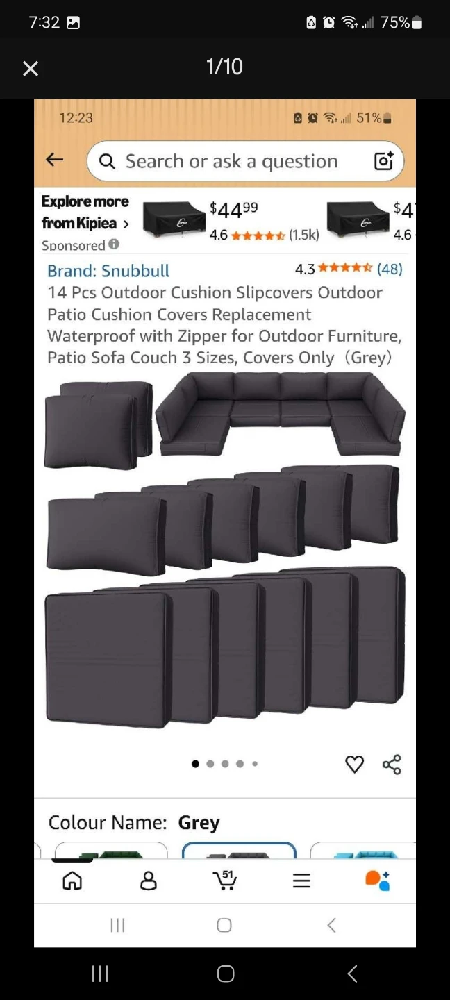 Snubbull 14 Pcs Outdoor Cushion Slipcovers - photo 2