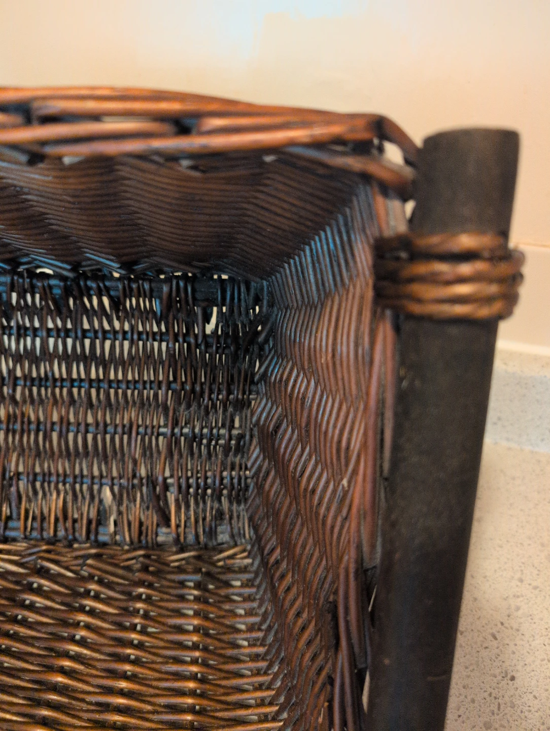Woven Wicker Storage Basket with Handles - photo 4